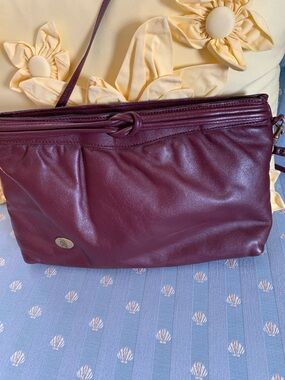 Etienne Aigner Rich Burgundy Leather Crossbody Bag